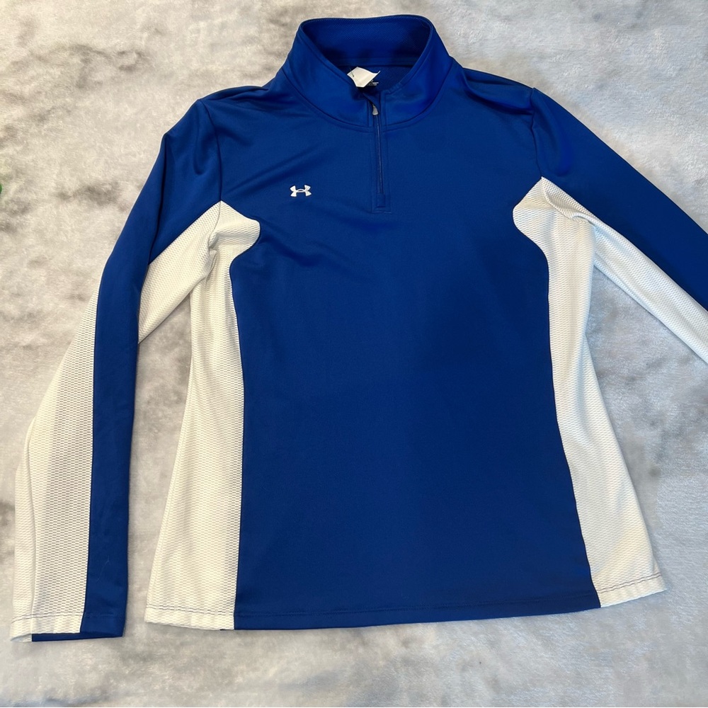Under Armour Royal Blue and White Pullover